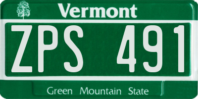 VT license plate ZPS491