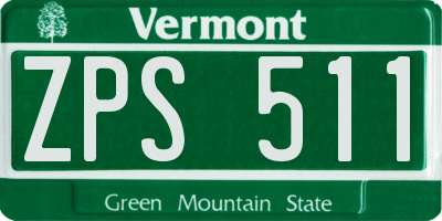 VT license plate ZPS511
