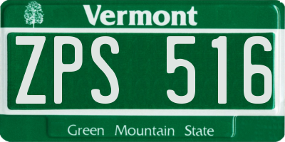 VT license plate ZPS516