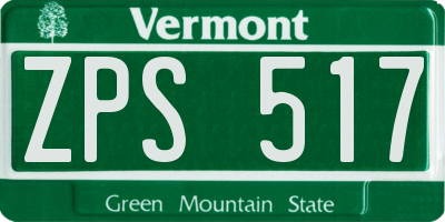 VT license plate ZPS517