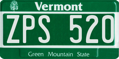 VT license plate ZPS520