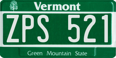 VT license plate ZPS521
