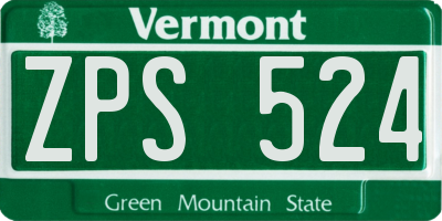 VT license plate ZPS524