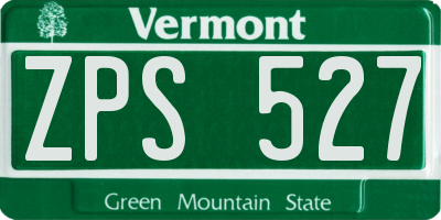VT license plate ZPS527