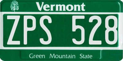 VT license plate ZPS528