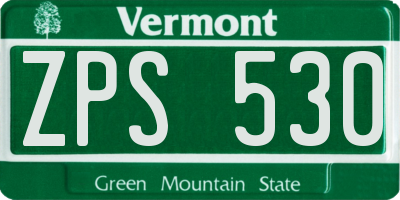 VT license plate ZPS530
