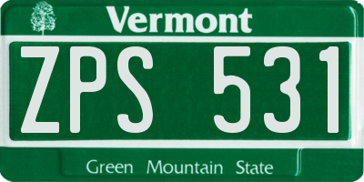 VT license plate ZPS531