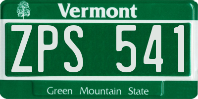 VT license plate ZPS541