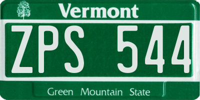 VT license plate ZPS544