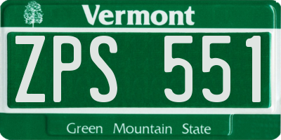 VT license plate ZPS551