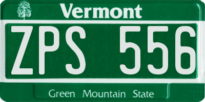 VT license plate ZPS556