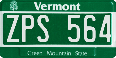 VT license plate ZPS564