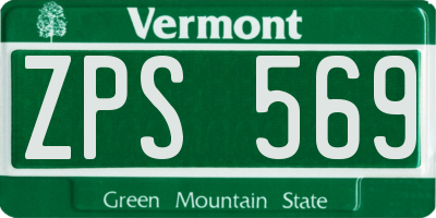 VT license plate ZPS569