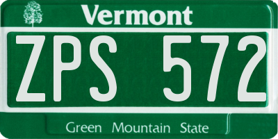 VT license plate ZPS572