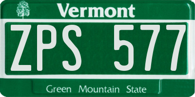 VT license plate ZPS577