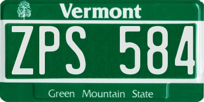 VT license plate ZPS584