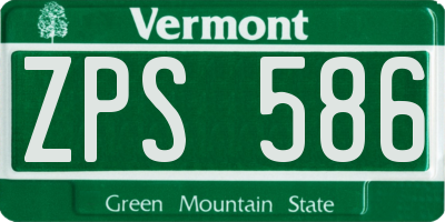 VT license plate ZPS586