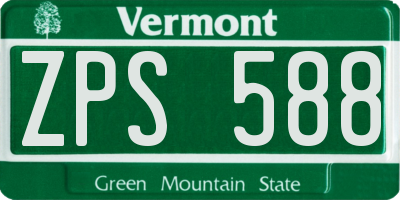VT license plate ZPS588