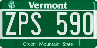 VT license plate ZPS590