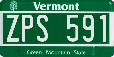 VT license plate ZPS591