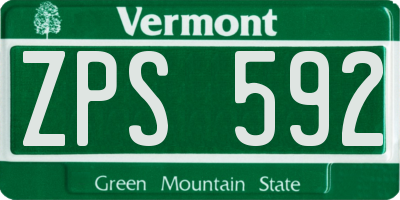 VT license plate ZPS592