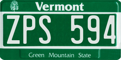 VT license plate ZPS594