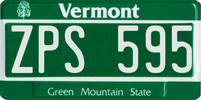 VT license plate ZPS595