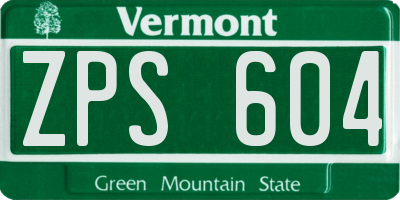 VT license plate ZPS604