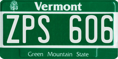 VT license plate ZPS606