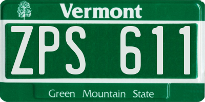 VT license plate ZPS611