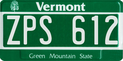 VT license plate ZPS612