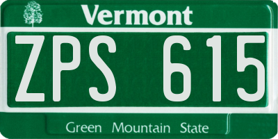 VT license plate ZPS615