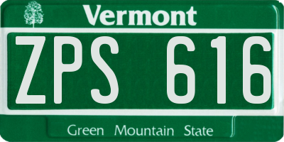 VT license plate ZPS616