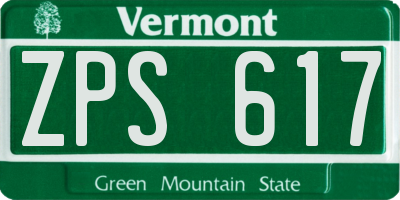 VT license plate ZPS617