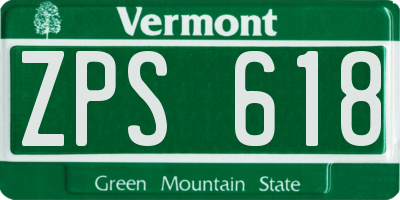 VT license plate ZPS618
