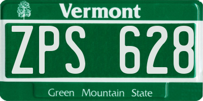 VT license plate ZPS628