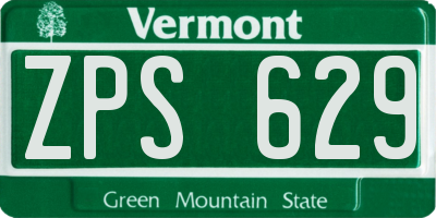 VT license plate ZPS629