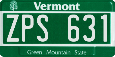 VT license plate ZPS631