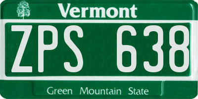 VT license plate ZPS638