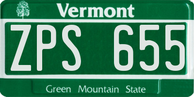 VT license plate ZPS655