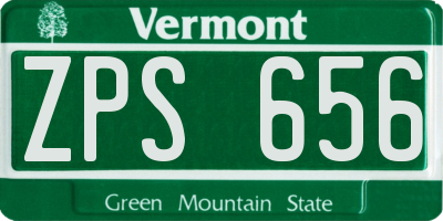 VT license plate ZPS656
