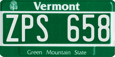 VT license plate ZPS658