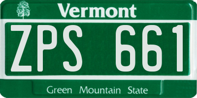 VT license plate ZPS661