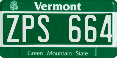 VT license plate ZPS664
