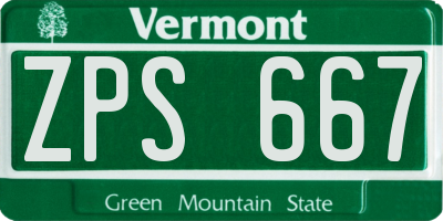 VT license plate ZPS667