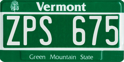 VT license plate ZPS675