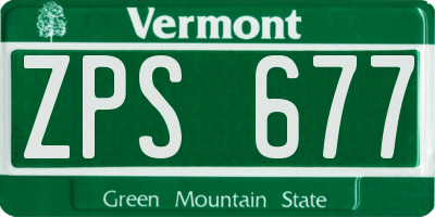 VT license plate ZPS677