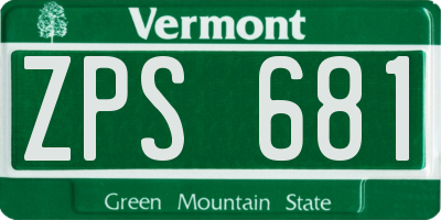 VT license plate ZPS681