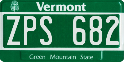 VT license plate ZPS682