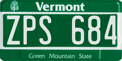VT license plate ZPS684